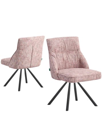 DUBI Möbel 2er-Set: Drehstuhl SERINA  in Rosa - (B)61 x (H)81 x  (T)62 cm