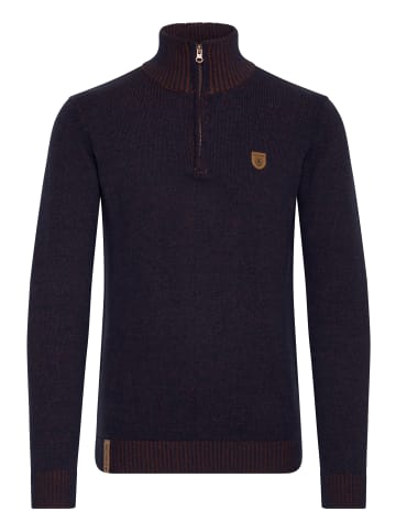 INDICODE Troyer IDNathen 35-098MM Strickpulli mit Reißverschluss am Kragen in dunkelblau