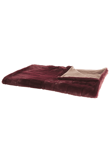 Beliani Kuscheldecke TANTAN in Rot/Beige - (W) 150 x (H) 2 x (L) 200 cm