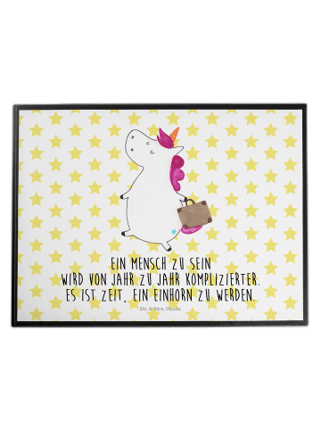 Mr. & Mrs. Panda Schreibunterlage Einhorn Koffer mit Spruch in Weiß