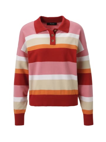 Aniston CASUAL Strickpullover in rot-rosa-weiß-beige-orange