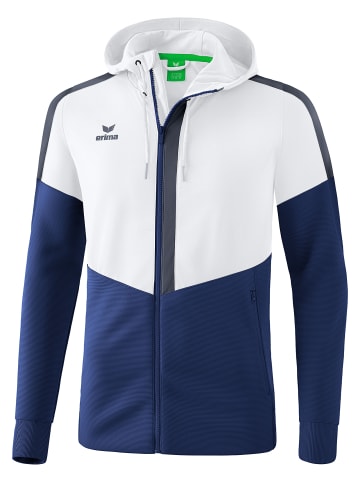 erima Squad Trainingsjacke mit Kapuze in weiss/new navy/slate grey