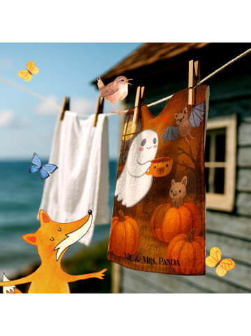 Mr. & Mrs. Panda Gästehandtuch Gespenst Kaffee Design ohne Spruch in Weiß