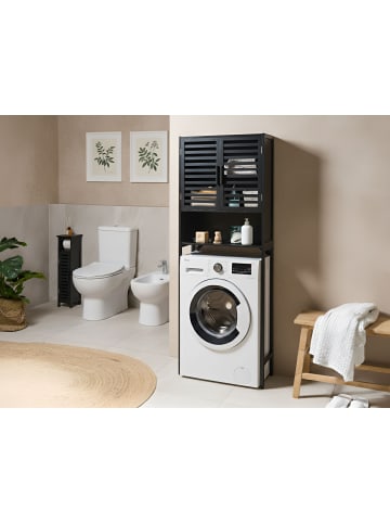 Beliani Badezimmerschrank OKARCHE in Schwarz - (W) 63 x (H) 167 x (L) 25 cm