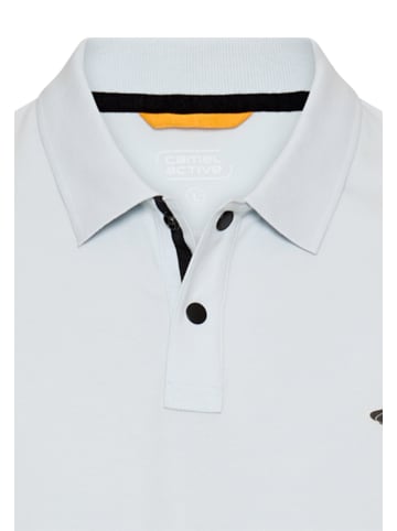 Camel Active Poloshirt mit Kontrastdetails in Himmelblau