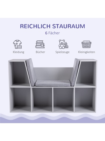 HOMCOM Kinderregal in Grau 103L x 30B x 62H cm