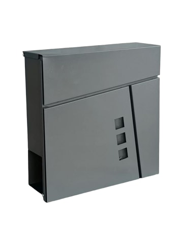 relaxdays Briefkasten in Anthrazit - (B)37 x (H)37,5 x (T)10,5 cm