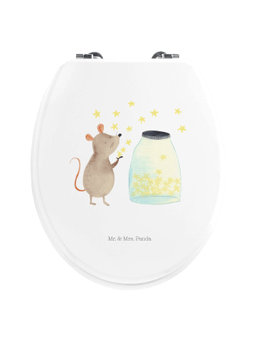 Mr. & Mrs. Panda WC Brille Maus Sterne ohne Spruch in Weiß