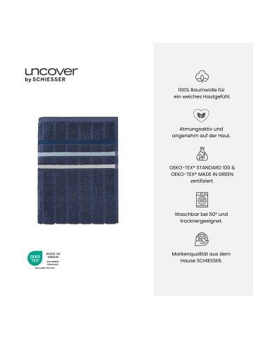 UNCOVER BY SCHIESSER Frottier-2er-Set: Duschtücher Ohio in Dunkelblau