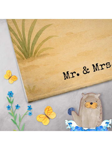 Mr. & Mrs. Panda Mini-Handtuch Hasen Muschel Design ohne Spruch in Weiß