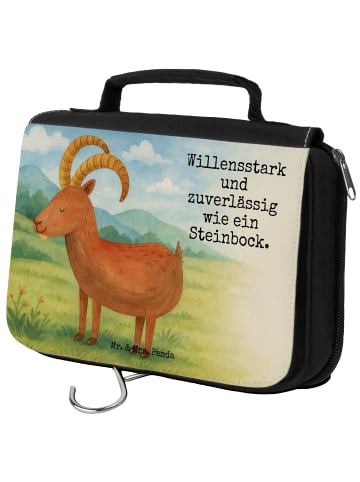 Mr. & Mrs. Panda Kulturbeutel Sternzeichen Steinbock Design mit ... in Weiß