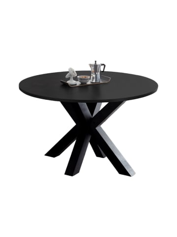 58 aufm Kessel ESSTISCH Rund ausziehbar Edda 9 130 x 130 x 78 Küchentisch Schwarzstahl