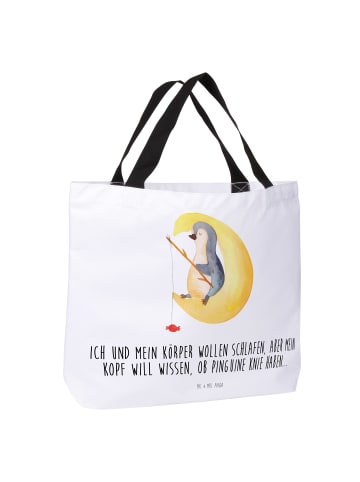 Mr. & Mrs. Panda Shopper Tasche Pinguin Mond mit Spruch in Weiß