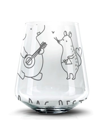 Mr. & Mrs. Panda Blümchentail Glas Big Einheit mit Spruch in Transparent