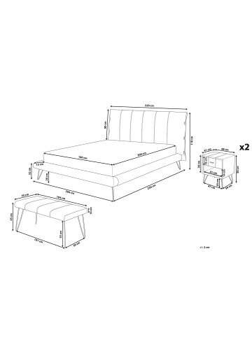 Beliani 4-tlg Schlafzimmer Set BETIN in Beige