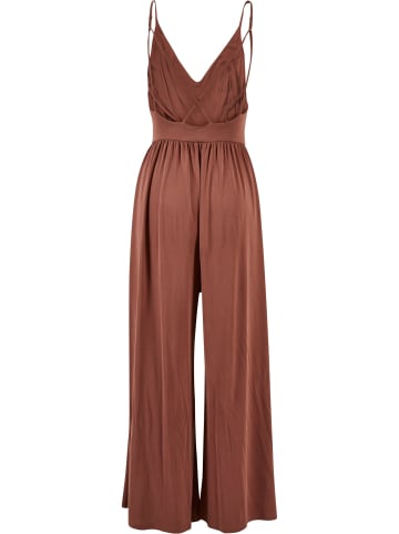 Urban Classics Urban Classics Damen Ladies Modal Spaghetti Jumpsuit in terracotta
