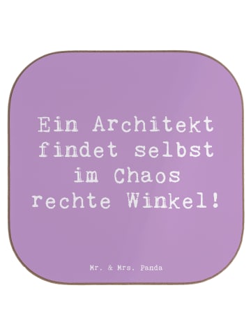 Mr. & Mrs. Panda Untersetzer Spruch Architekt Chaos mit Spruch in Lavendeltraum