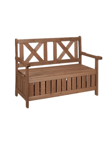 relaxdays Gartenbank in Dunkelbraun - (B)115 x (H)85 x (T)60 cm