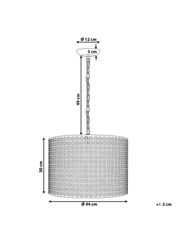 Beliani Pendelleuchten MEZEN in Grau - (W) 44 x (H) 82 x (L) 44 cm
