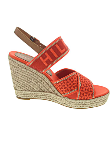 Tommy Hilfiger Webbing High Wedge Sandal Sandalette Rot