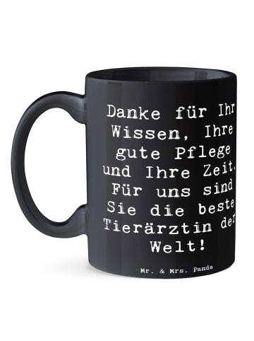 Mr. & Mrs. Panda Keramiktasse Spruch Beste Tierärztin mit Spruch in Schwarz