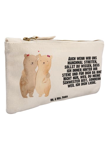 Mr. & Mrs. Panda Stoffbeutel Bären Schwestern mit Spruch in Weiß