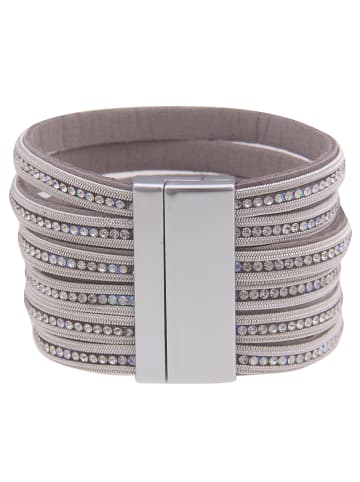 Leslii Armschmuck XXL Glitzer Strass in silber-grau