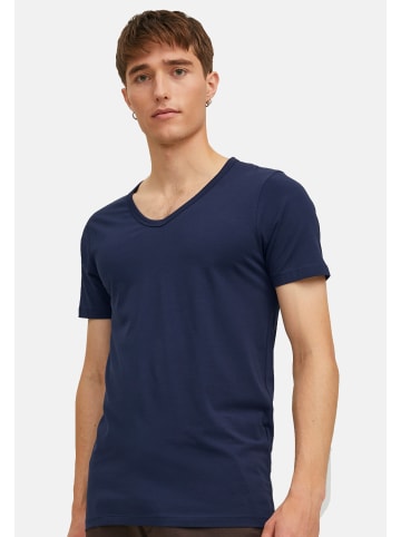 Jack & Jones T-Shirt Essentials in Weiß / dunkelblau / hellgrau