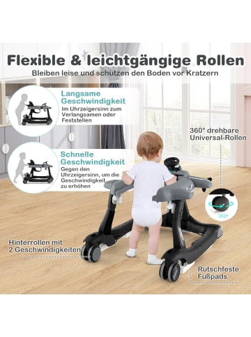 COSTWAY 6 in 1 Lauflernhilfe in Grau