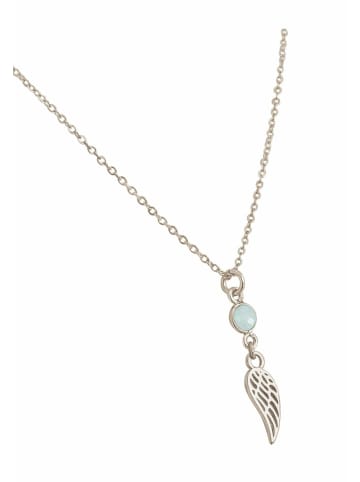 Gemshine Halskette mit Anhänger Engel Flügel - Schutzengel Chalcedon in silver coloured