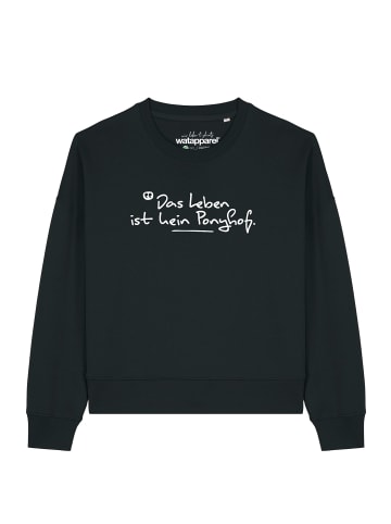 wat? Apparel Sweatshirt Das Leben ist kein Ponyhof in Schwarz