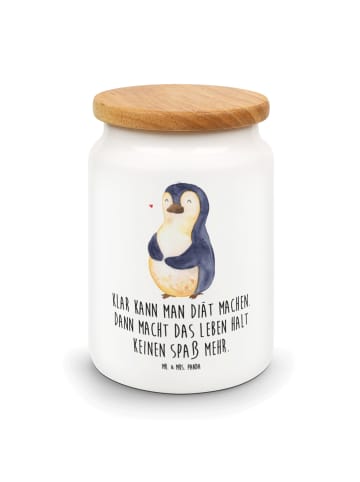 Mr. & Mrs. Panda Kaffeedose Pinguin Diät mit Spruch in Weiß