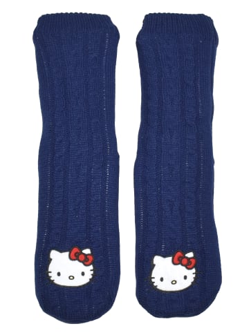 Hello Kitty Hello Kitty Hüttensocken Strick Socken Haussocken Kuschelsocken in blau