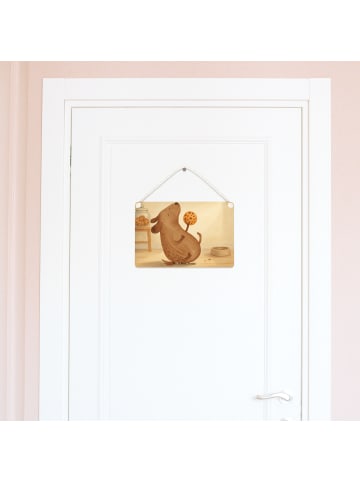 Mr. & Mrs. Panda Wandbild Holz Hund Keks Design ohne Spruch in Weiß