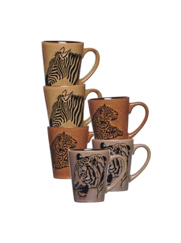 Ritzenhoff & Breker 6er Set Henkelbecher Safari 310 ml in braun