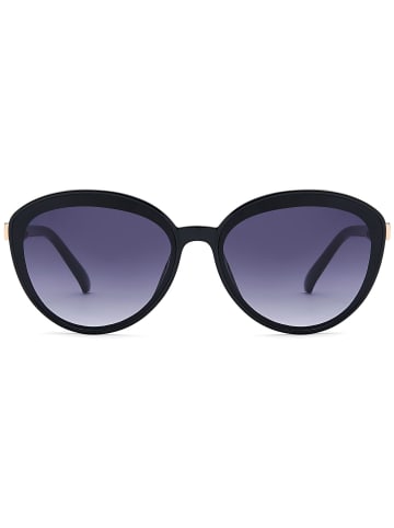 styleBREAKER Ovale Sonnenbrille in Schwarz / Grau Verlauf