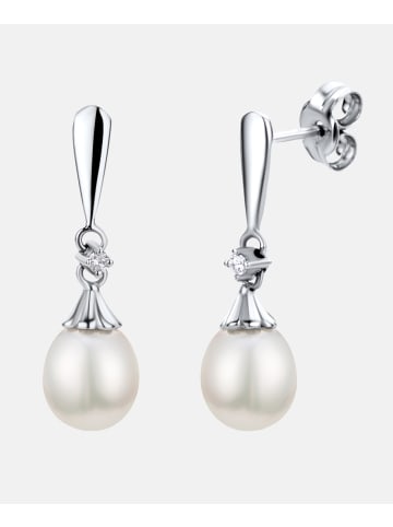 Diamant L'éternel Ohrringe aus 375 Weißgold mit Diamant mit Perle