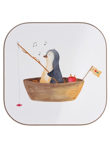 Mr. & Mrs. Panda Untersetzer für Gläser Pinguin Angelboot ohne S... in Weiß