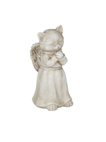 relaxdays Katzen-Grabschmuck in Creme - (B)8,5 x (H)18 x (T)9 cm
