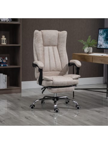 Vinsetto Bürostuhl-63B x 71T x 118H cm-Beige+Schwarz+Silber