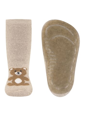 ewers Stoppersocken Teddy in dunkel beige meliert