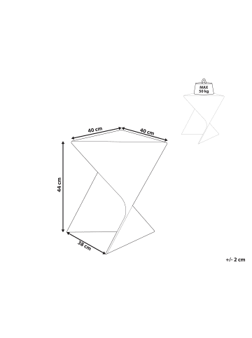 Beliani Beistelltisch PECOS in Rosa - (W) 40 x (H) 44 x (L) 40 cm