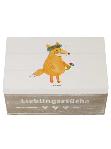 Mr. & Mrs. Panda Erinnerungsbox Fuchs Blumen ohne Spruch in Weiß