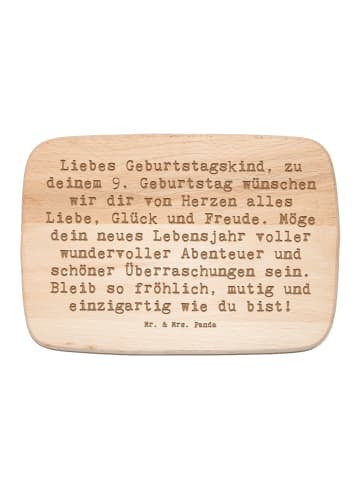 Mr. & Mrs. Panda Holzschneidebrett Spruch 9. Geburtstag Glück mi... in Transparent