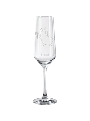 Mr. & Mrs. Panda Sektglas Einhorn Blume ohne Spruch in Transparent