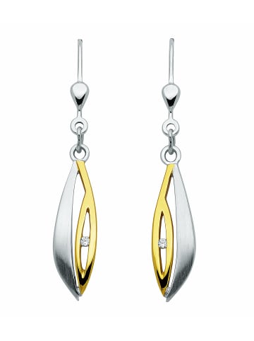 Adeliás Damen 925 Silber Ohrringe / Ohrhänger mit Zirkonia in silber