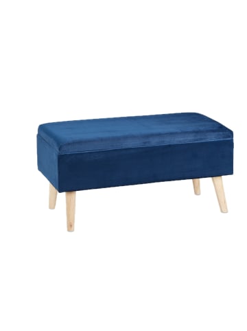 relaxdays Sitzbank in Dunkelblau - (B)80 x (H)41 x (T)40 cm