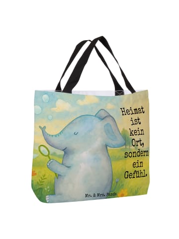 Mr. & Mrs. Panda Tote Bag Elefant Seifenblasen Design mit Spruch in Weiß