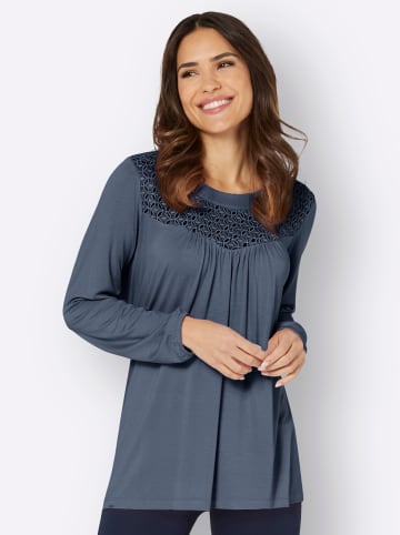 Sieh an! Langarmshirt in rauchblau