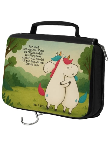Mr. & Mrs. Panda Schminktasche Einhörner Umarmen Design mit Spruch in Weiß